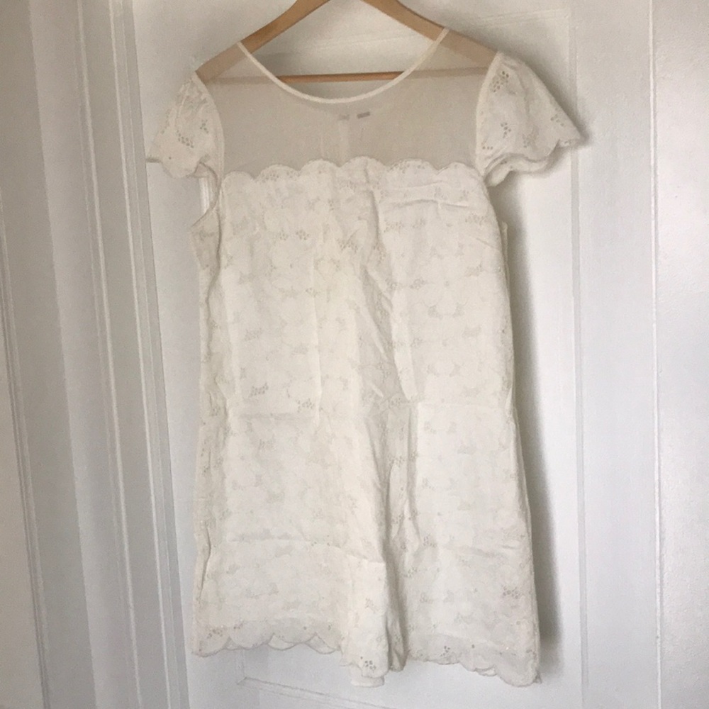 White lace free people shift dress M